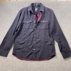 Armani Exchange Mens Button Down Shirt Dark Red  Long Sleeve M